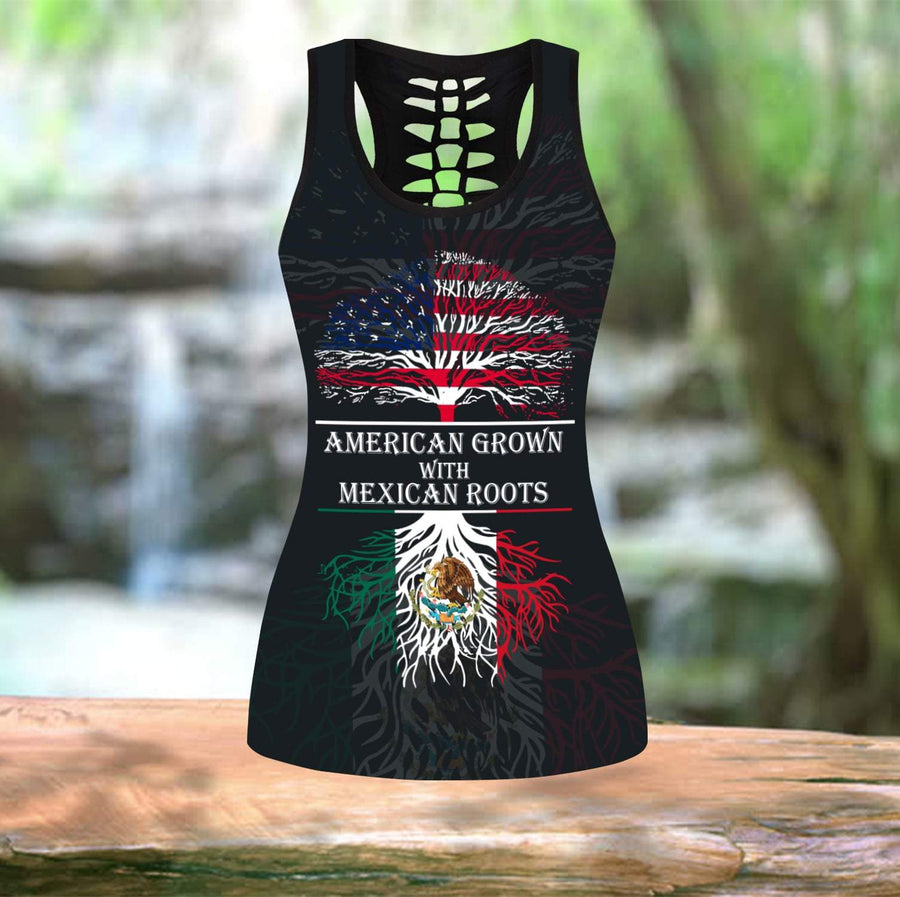 American Grown With Mexican Roots Combo Tank Top + Legging QB06112003