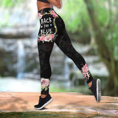 Back The Bue Combo Tank Top + Legging QB07042001-Apparel-TA-S-S-Vibe Cosy™
