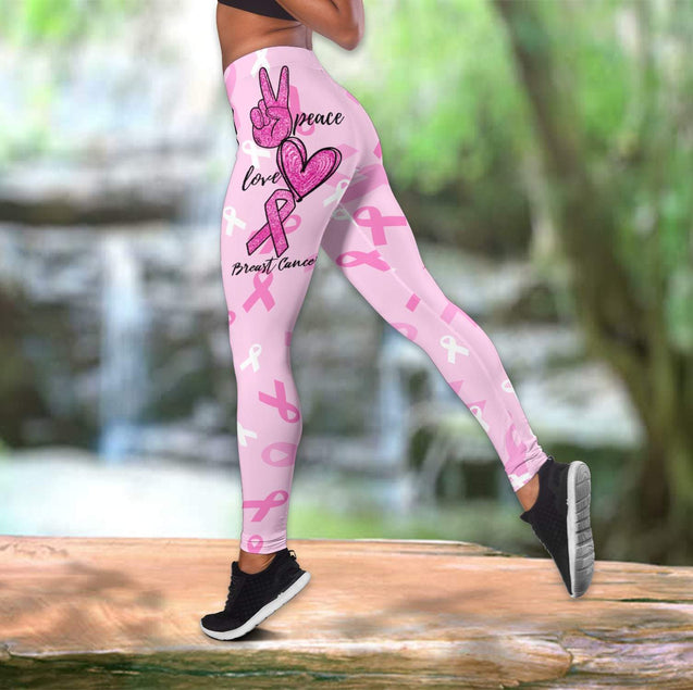 Peace Love Breast Cancer Combo Tank + Legging DQB07202003-Apparel-TA-S-S-Vibe Cosy™