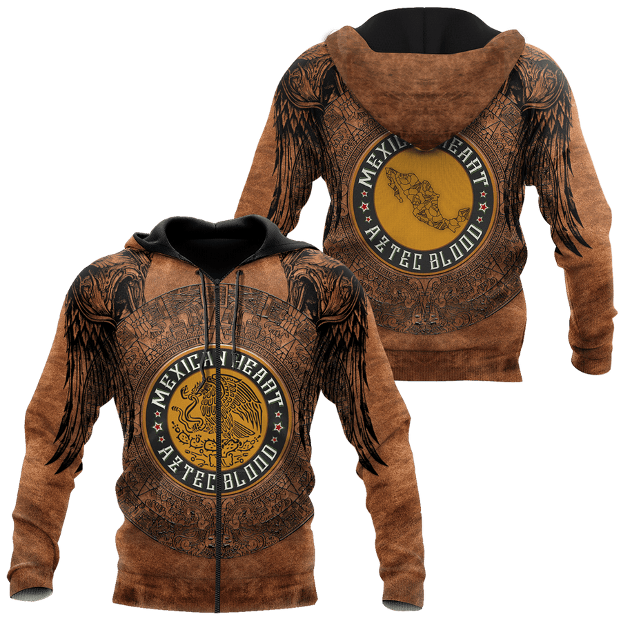 Mexican Heart Aztec Blood 3D All Over Printed Shirts