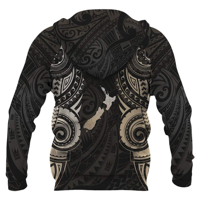 Maori Tattoo with Map New Zealand All Over Hoodie HC0805-Apparel-Huyencass-Hoodie-S-Vibe Cosy™