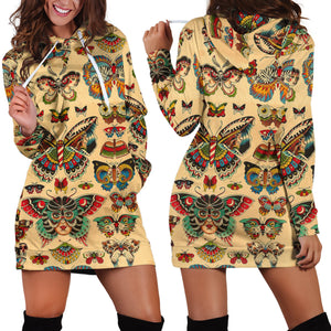 3D All Over Art Butterflies Hoodie Dress Leggings Blanket-Apparel-Khanh Arts-Hoodie Dress-S-Vibe Cosy™