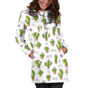 All Over Printing Green Cactus Hoodie Dress-Apparel-Phaethon-Hoodie Dress-S-Vibe Cosy™