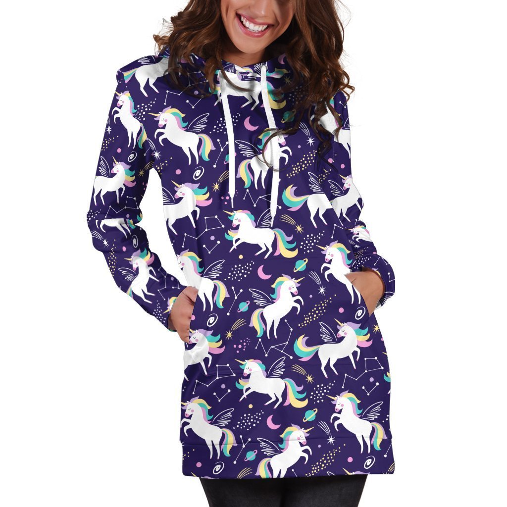3D All Over Bumble Unicorn Hoodie Dress-Apparel-Phaethon-Hoodie Dress-S-Vibe Cosy™