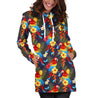 All Over Printing Scarlet Macaw Hoodie Dress-Apparel-Phaethon-Hoodie Dress-S-Vibe Cosy™