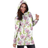 All Over Printing Cactus Have violet Flower Hoodie Dress-Apparel-Phaethon-Hoodie Dress-S-Vibe Cosy™