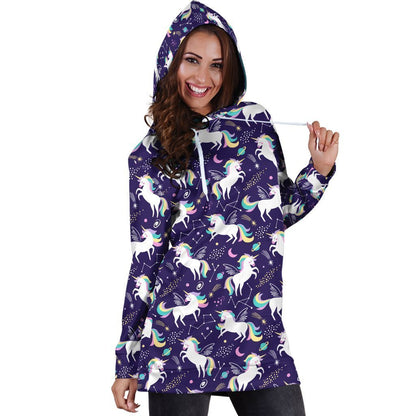 3D All Over Bumble Unicorn Hoodie Dress-Apparel-Phaethon-Hoodie Dress-S-Vibe Cosy™