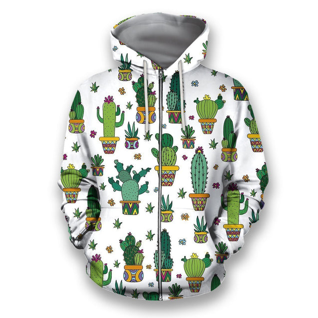 All Over Printed Cacti Shirts-Apparel-HbArts-Zip-Hoodie-S-Vibe Cosy™