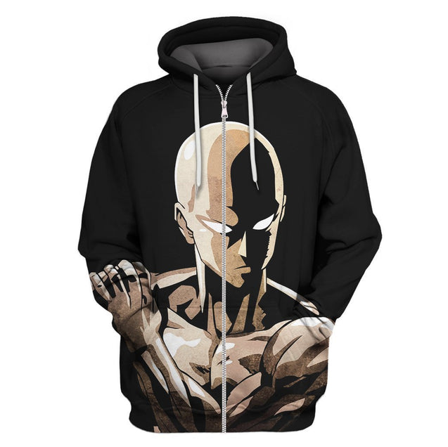 One Punch Man 3D One Punch Hero Saitama Super-Apparel-Phaethon-ZIPPED HOODIE-S-Vibe Cosy™