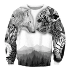 Wolf and tiger 3d hoodie shirt for men and women AM102034