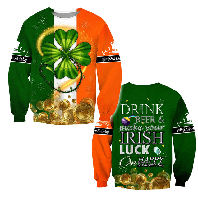 Irish St.Patrick day 3d hoodie shirt for men and women AM112036