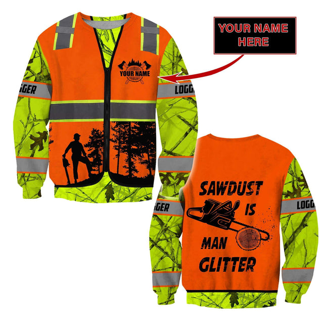 3D Chainsaw Logger Quotes Custom Name Unisex Shirts AM112047