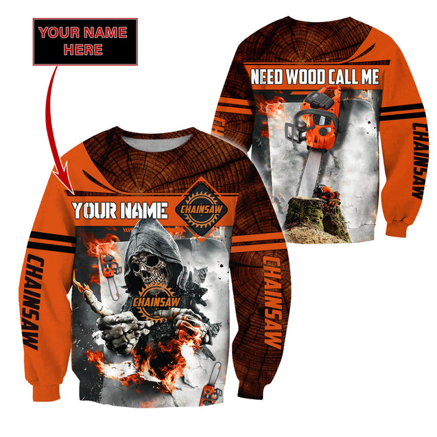 3D Chainsaw Skull Custom Name Unisex Shirts AM102067