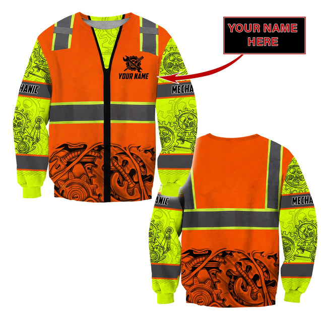 Personalized Mechanic Safety 3D All Over Printed Hoodie For Men and Women AM112033