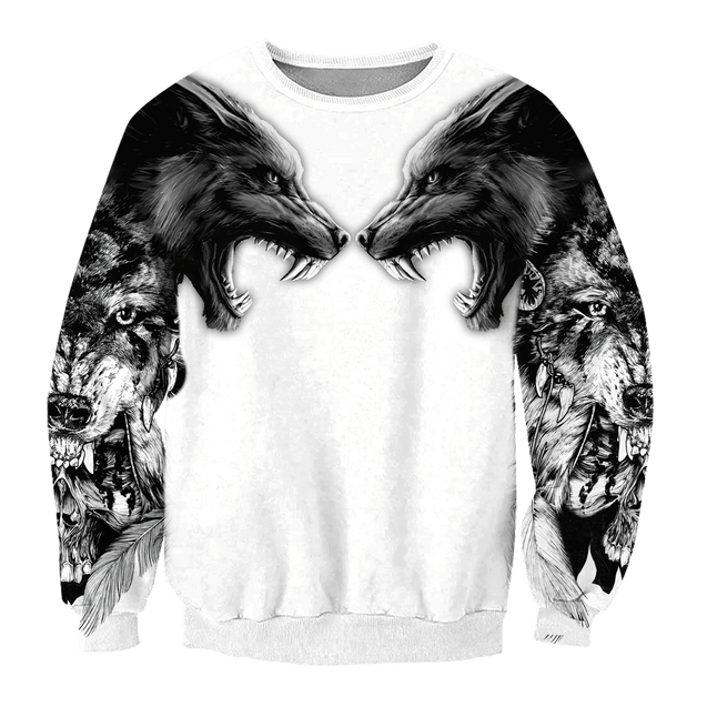 Tattoo wolf 3D hoodie shirt for men and women AM102014S