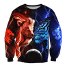 Tiger vs Lion Galaxy Thunder Over Printed Shirt For Men and Women