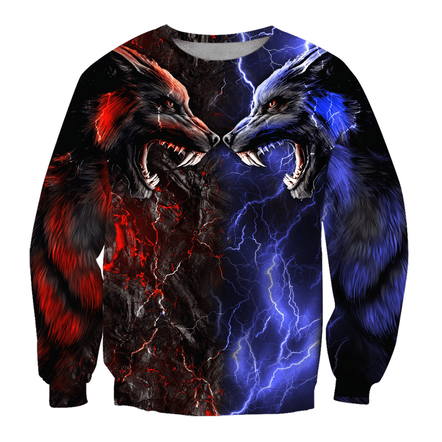 Red and blue wolf 3D hoodie shirt for men and women AM102013S
