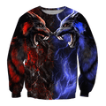 Red and blue wolf 3D hoodie shirt for men and women AM102013S