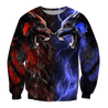 Red and blue wolf 3D hoodie shirt for men and women AM102013S