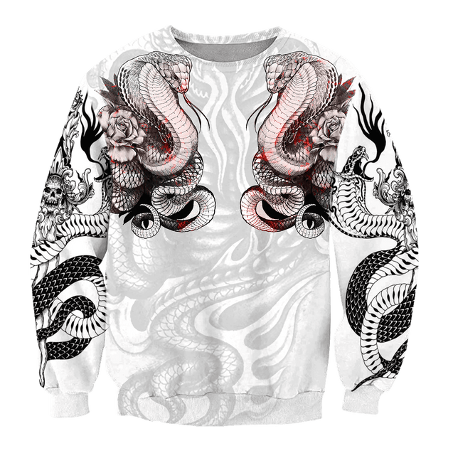 King Cobra Tattoo 3D All Over Printed Shirt for Men and Women