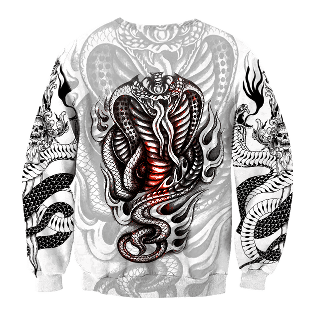 King Cobra Tattoo 3D All Over Printed Shirt for Men and Women