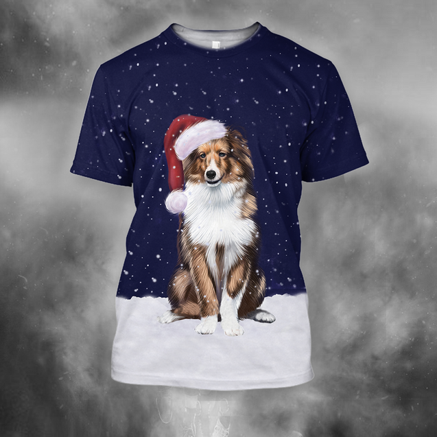 3D All Over Print Dog Christmas 1-Apparel-HbArts-T-Shirt-S-Vibe Cosy™