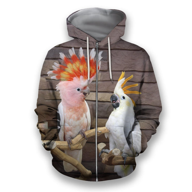 3D Printed Parrots-Apparel-PHL-Zip-Hoodie-S-Vibe Cosy™