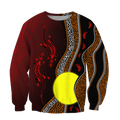 Aboriginal Flag Lizard Dot Painting Style 3D Hoodie Shirt For Men And Women