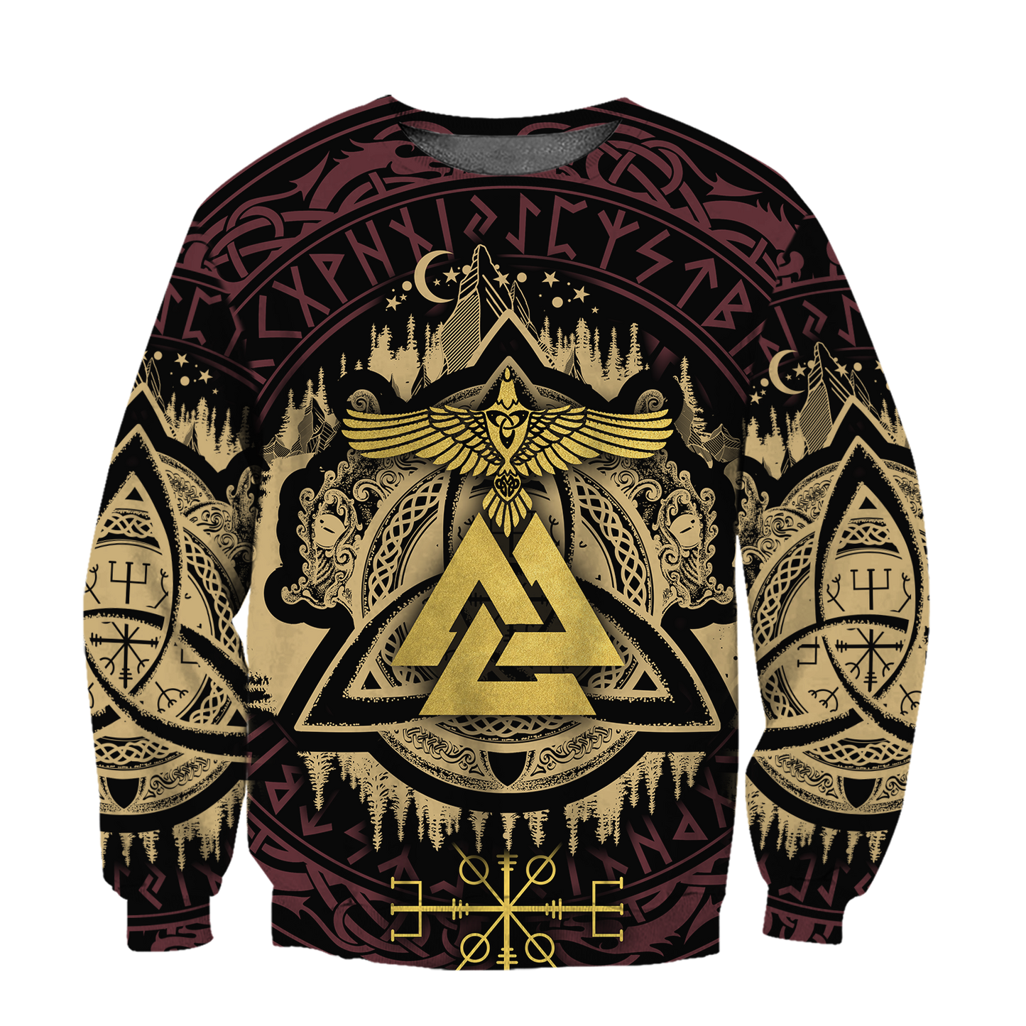 Valknut Viking All Over-ALL OVER PRINT HOODIES-HP Arts-Sweatshirt-S-Vibe Cosy™