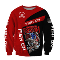 Hooked on Freedom Fish on Fishing 3D printed shirts for men and women