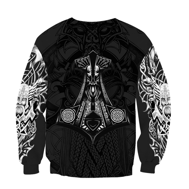 Odin Viking Tattoo Style Pullover-Apparel-HP Arts-Hoodie-S-Vibe Cosy™