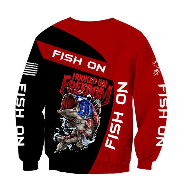 Hooked on Freedom Fish on Fishing 3D printed shirts for men and women