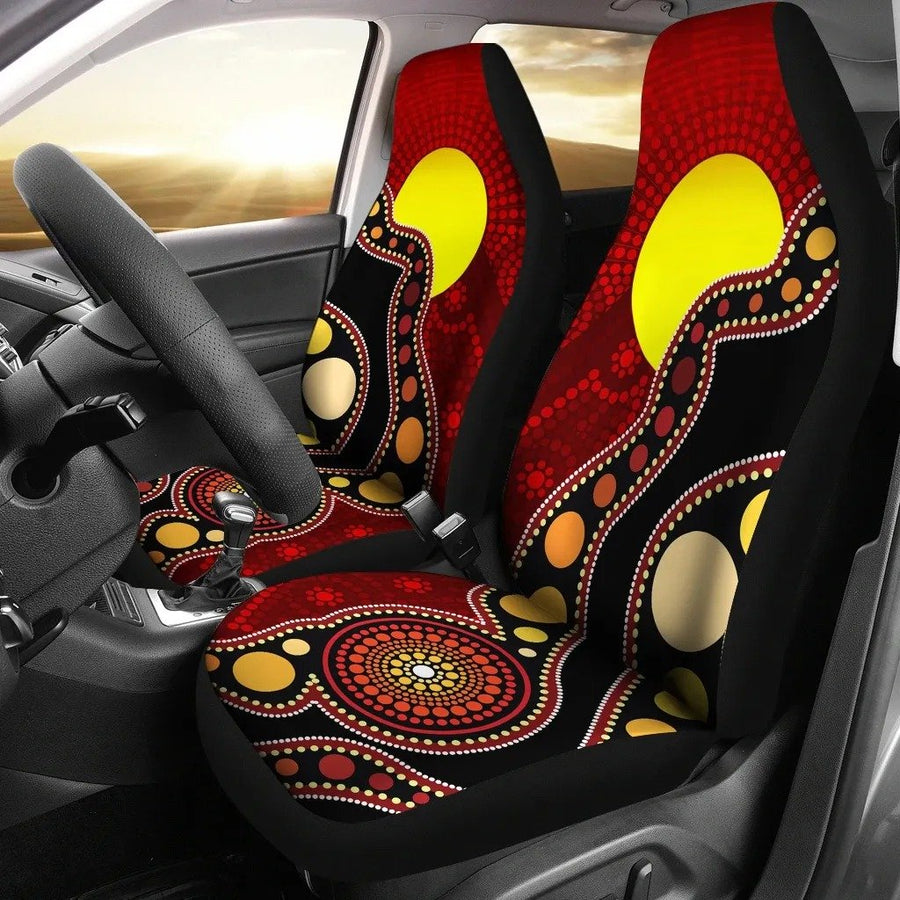 Aboriginal Art Flag circle dot 3D design print car seat covers