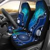 Aboriginal Art Flag Circle Dot Blue 3D design print car seat covers