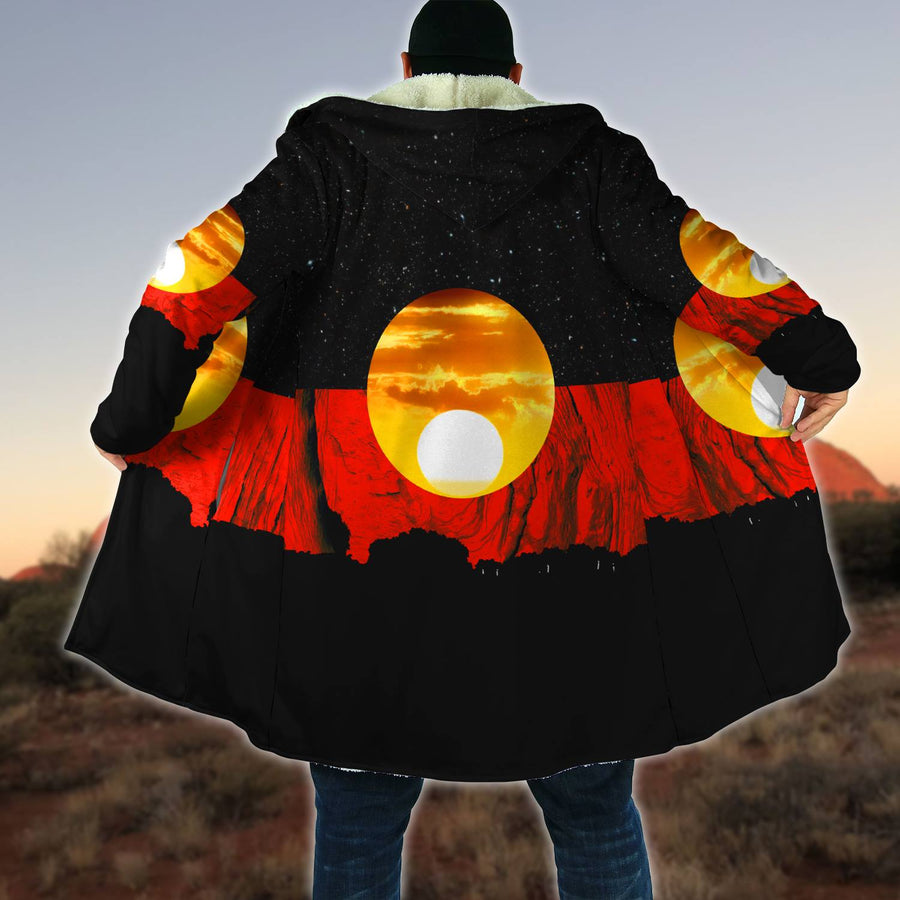 Australia Koori Kangaroo Aboriginal Flag™ Cloak For Men And Women