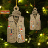 Custom Name Waistcoat Fishing ver1 Christmas Tree Hanging Ornament