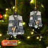 Custom Name Fishing Vest Christmas Tree Hanging Ornament