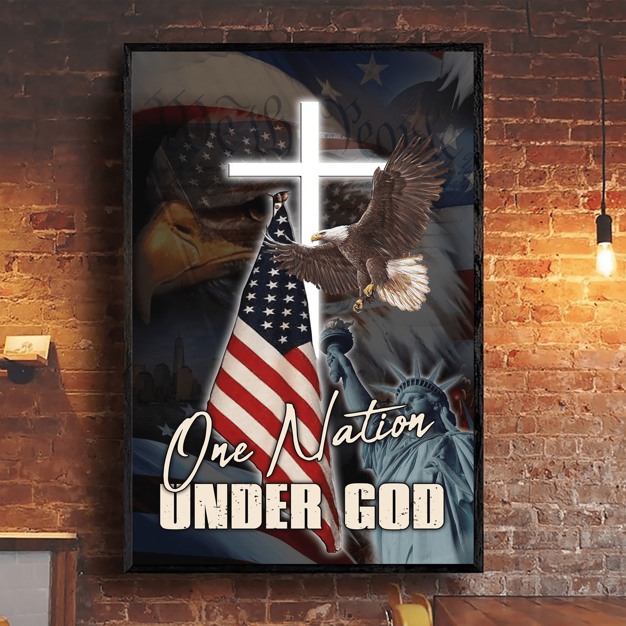 American - One Nation Under God Poster Vertical 3D Printed