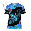 Custom name Aboriginal Naidoc Week 2021 Blue Turtle Lizard Combo T-Shirt Short