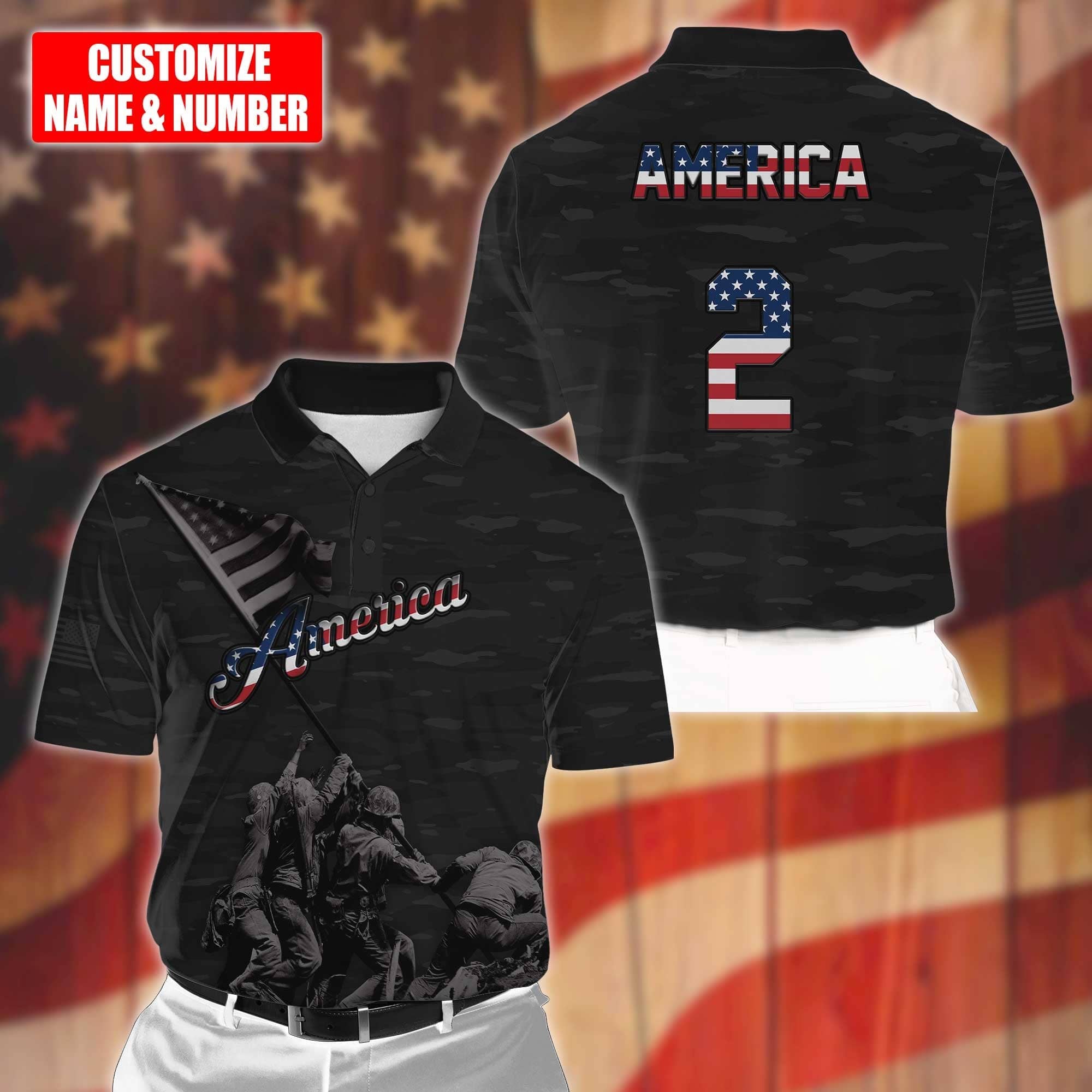 Customized Name and Number American 3D All Over Printed Unisex Shirts