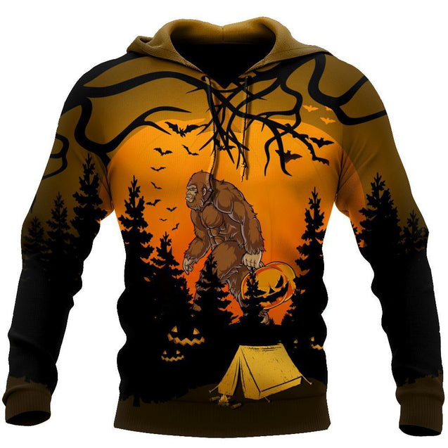 Beautiful All Over Printed Halloween Camping Big Foot Hoodie DQB08172002-MEI