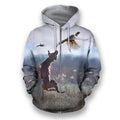 All Over Printed Hunting Dog Shirts-Apparel-HbArts-Zipped Hoodie-S-Vibe Cosy™