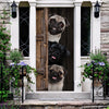 Three Pugs Cute Christmas Door Cover Christmas Gift Home Decor