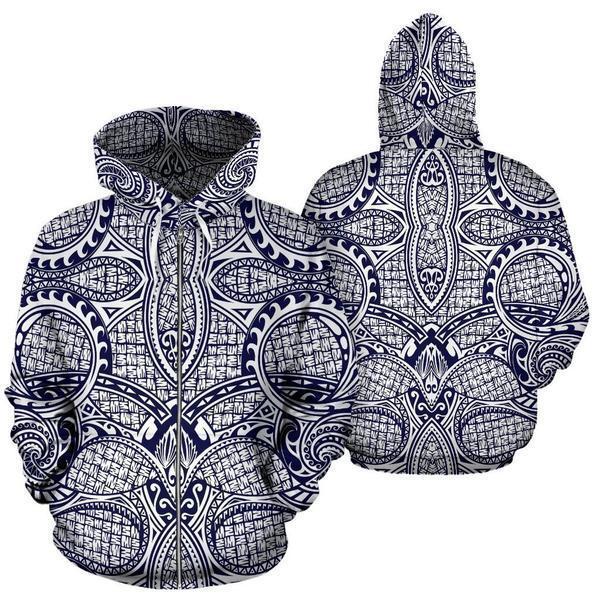 Polynesian Tribal Hoodie 04 - AH - J4-ALL OVER PRINT HOODIES (P)-Phaethon-Zip-Up Hoodie-S-Vibe Cosy™