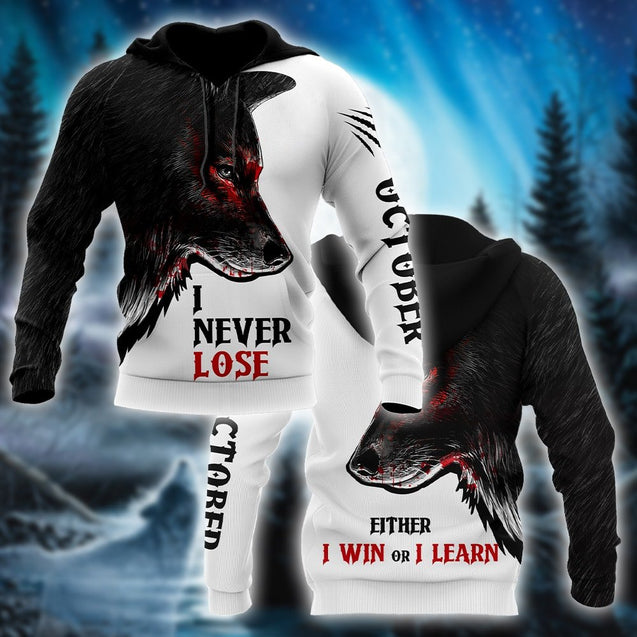 Wolf - October Guy Never Lose  3D All Over Printed Unisex Shirts