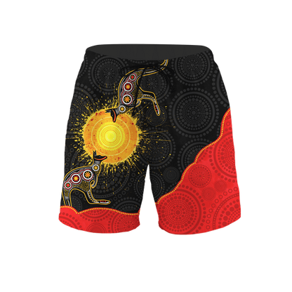 Custom name Aboriginal Flag Kangaroo Sunset Glow 3D design summer shirts