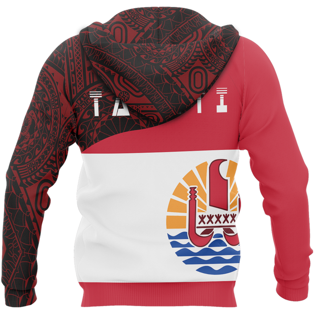 Tahiti Flag Curve Concept Allover Zip Hoodie A0-Apparel-Khanh Arts-Hoodie-S-Vibe Cosy™