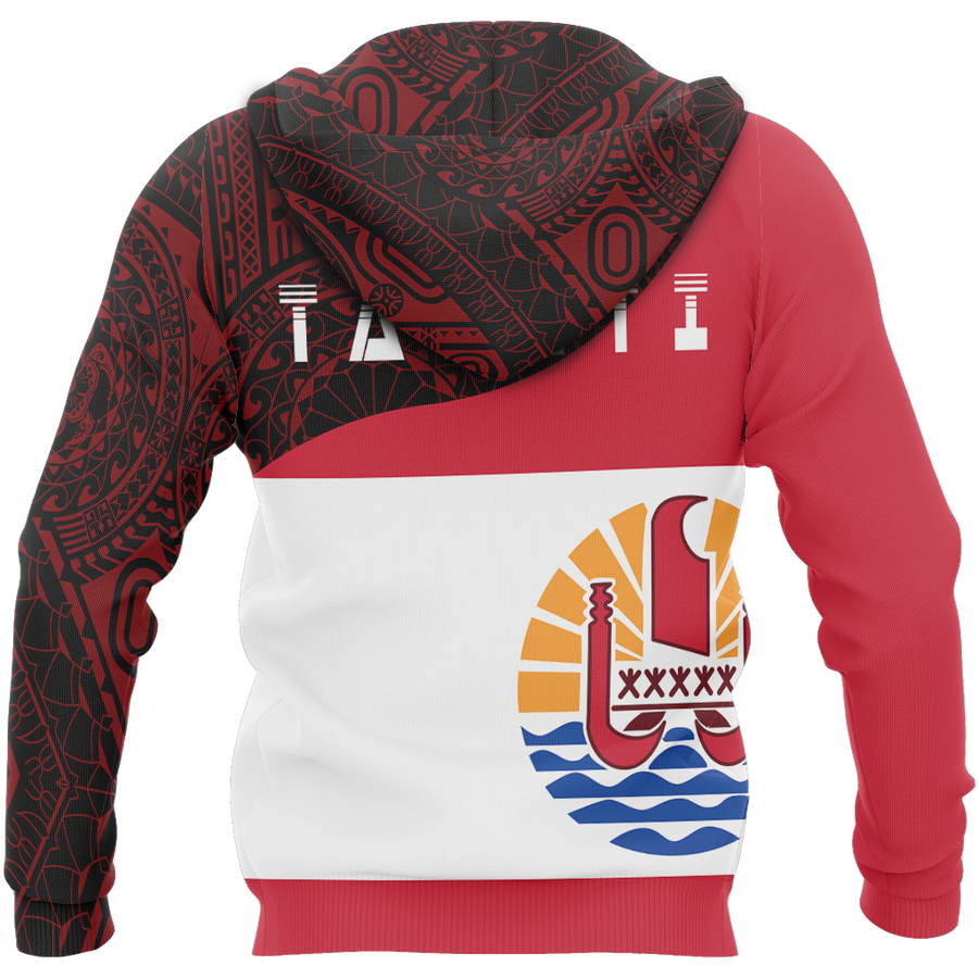 Tahiti Flag Curve Concept Allover Zip Hoodie A0-Apparel-Khanh Arts-Zipped Hoodie-S-Vibe Cosy™