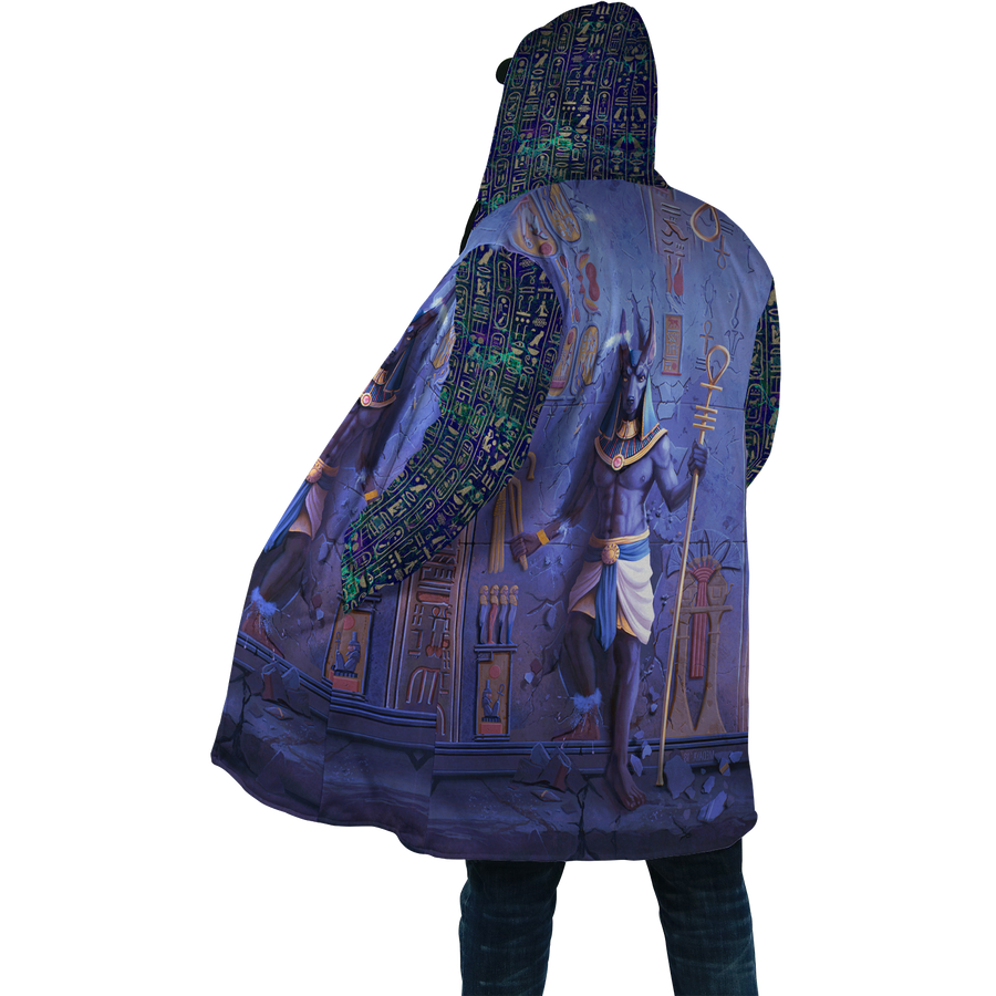 Anubis Face Blue Egyptian Mythology Culture 3D design printed Coat