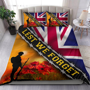 Lest We Forget UK Flag Respect Sacrifice Patriot UK Soldier 3D print Bedding set